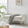 NPD Furniture Marsha KD Velvet Fabric Bench in Dainty Cream