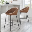 NPD Furniture Watson Faux Leather Counter Stool in Umber Brown (Set of 2)