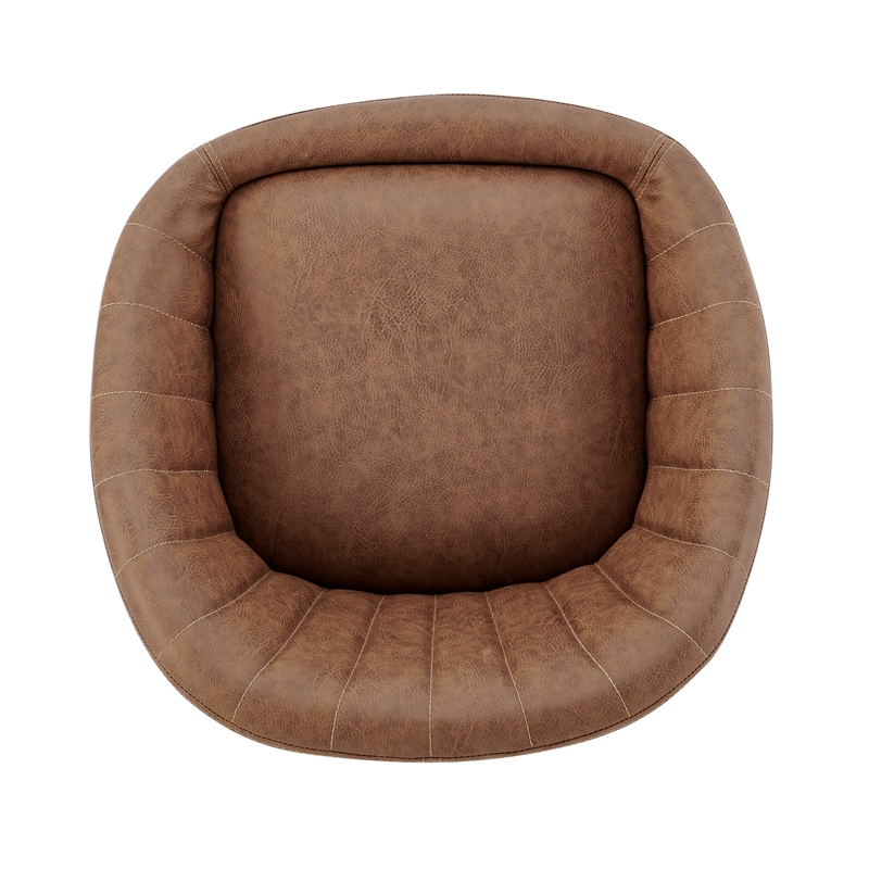 NPD Furniture Watson Faux Leather Counter Stool in Umber Brown (Set of 2)