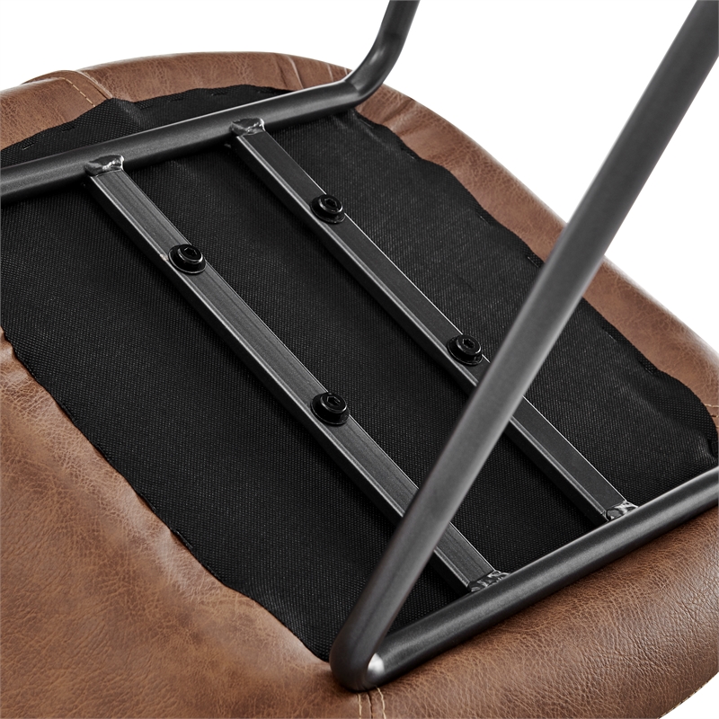 NPD Furniture Watson Faux Leather Counter Stool in Umber Brown (Set of 2)