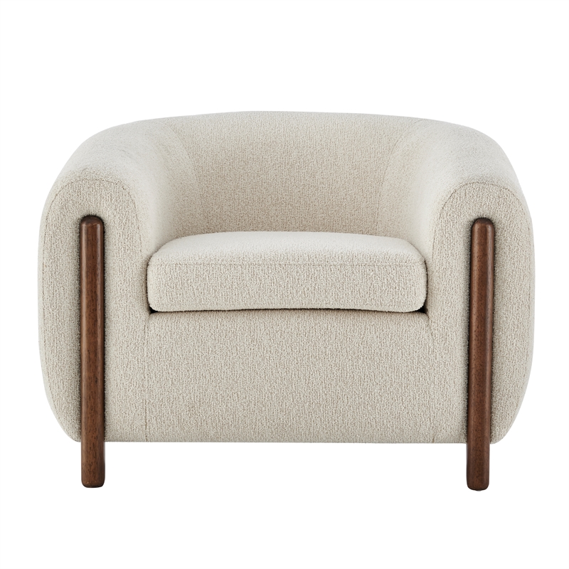 NPD Furniture Cordelia Fabric Accent Arm Chair in Palladian Beige