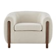 NPD Furniture Cordelia Fabric Accent Arm Chair in Palladian Beige