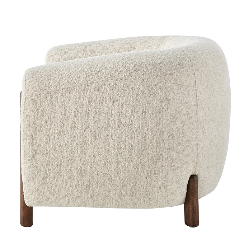 NPD Furniture Cordelia Fabric Accent Arm Chair in Palladian Beige