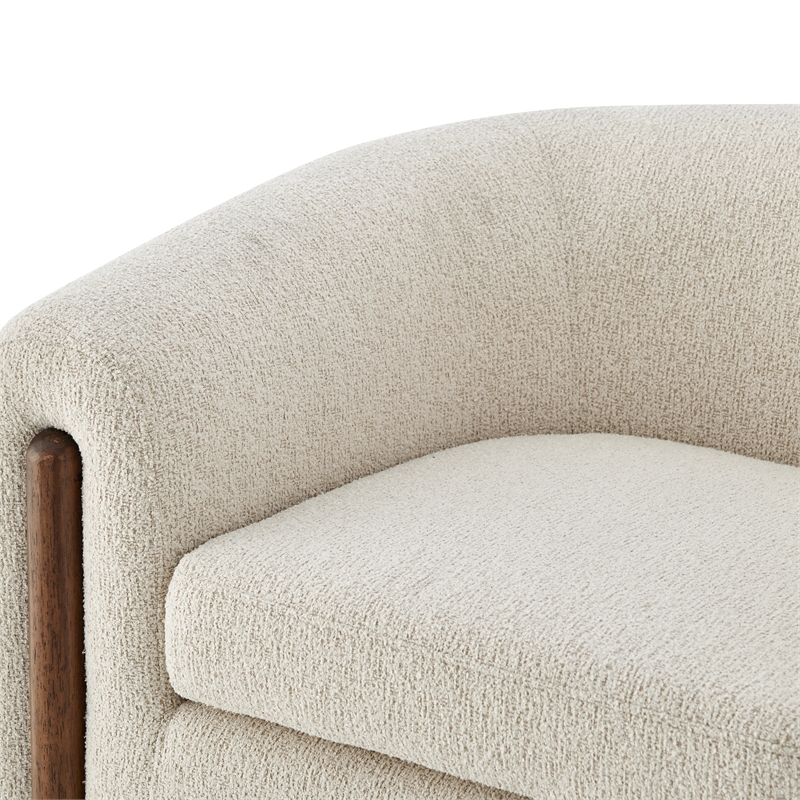 NPD Furniture Cordelia Fabric Accent Arm Chair in Palladian Beige
