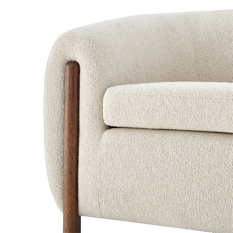 NPD Furniture Cordelia Fabric Accent Arm Chair in Palladian Beige