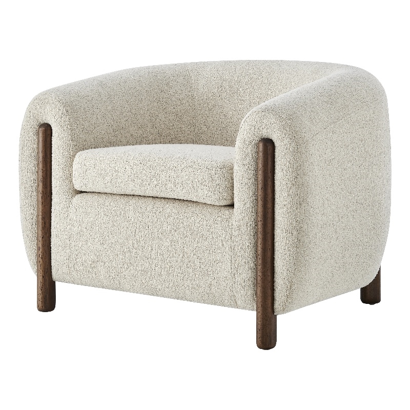 NPD Furniture Cordelia Fabric Accent Arm Chair in Palladian Beige