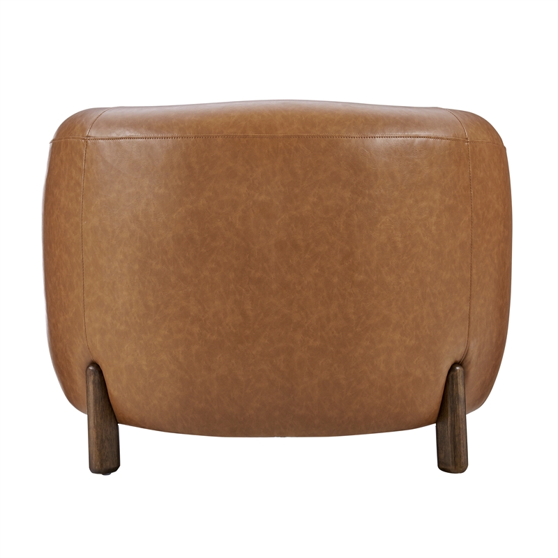 NPD Furniture Cordelia Faux Leather Accent Arm Chair in Vintage Cider