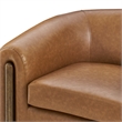 NPD Furniture Cordelia Faux Leather Accent Arm Chair in Vintage Cider