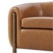NPD Furniture Cordelia Faux Leather Accent Arm Chair in Vintage Cider