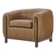 NPD Furniture Cordelia Faux Leather Accent Arm Chair in Vintage Cider
