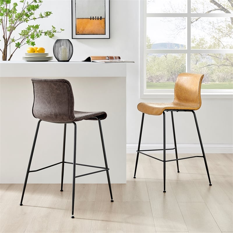 NPD Furniture Jayden Faux Leather Counter Stool (Set of 2)