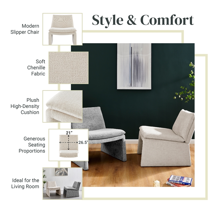 NPD Furniture Rooney Fabric Accent Chair in Seville Beige