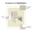 NPD Furniture Rooney Fabric Accent Chair in Seville Beige