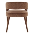 NPD Furniture Lauryn Velvet Dining Side Chair in Dainty Brown