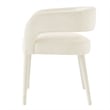 NPD Furniture Lauryn Velvet Dining Side Chair in Dainty Cream