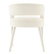 NPD Furniture Lauryn Velvet Dining Side Chair in Dainty Cream