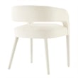 NPD Furniture Lauryn Velvet Dining Side Chair in Dainty Cream