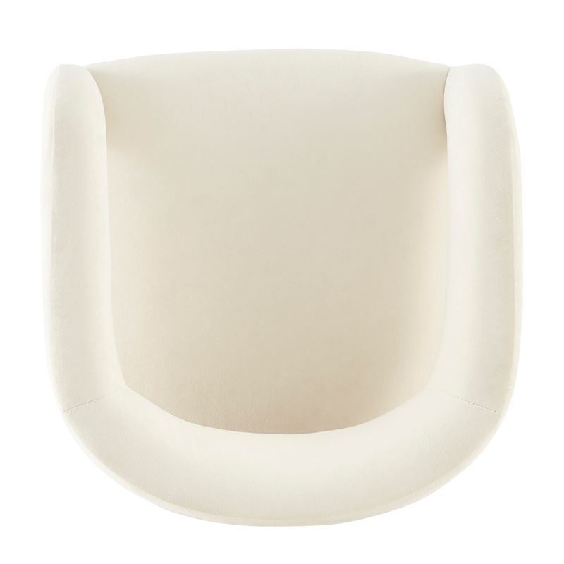 NPD Furniture Lauryn Velvet Dining Side Chair in Dainty Cream