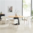 NPD Furniture Lauryn Velvet Dining Side Chair in Dainty Cream