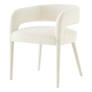 NPD Furniture Lauryn Velvet Dining Side Chair in Dainty Cream