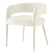 NPD Furniture Lauryn Velvet Dining Side Chair in Dainty Cream