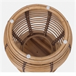 New Pacific Direct Quito Rattan Side/ End Table w/ Wood Top in Honey