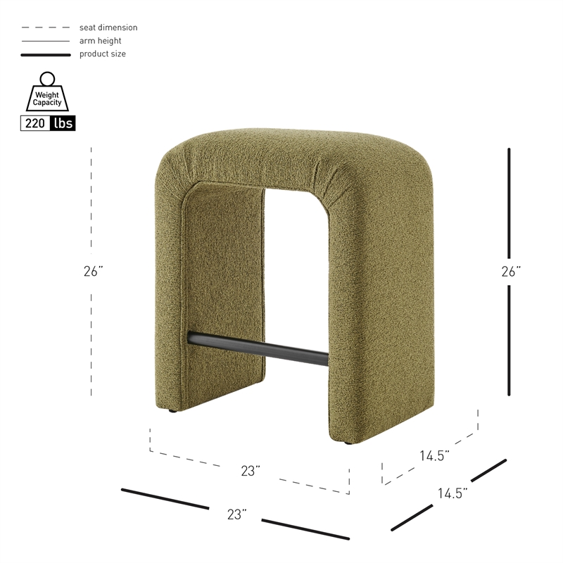 NPD Furniture Jovanka Fabric Counter Stool in Palladian Green
