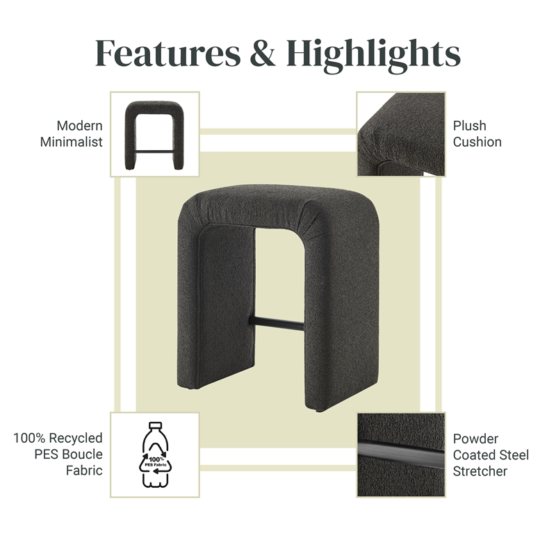 NPD Furniture Jovanka Fabric Counter Stool in Palladian Charcoal