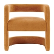 NPD Furniture Althea Velvet Accent Arm Chair in Dainty Caramel