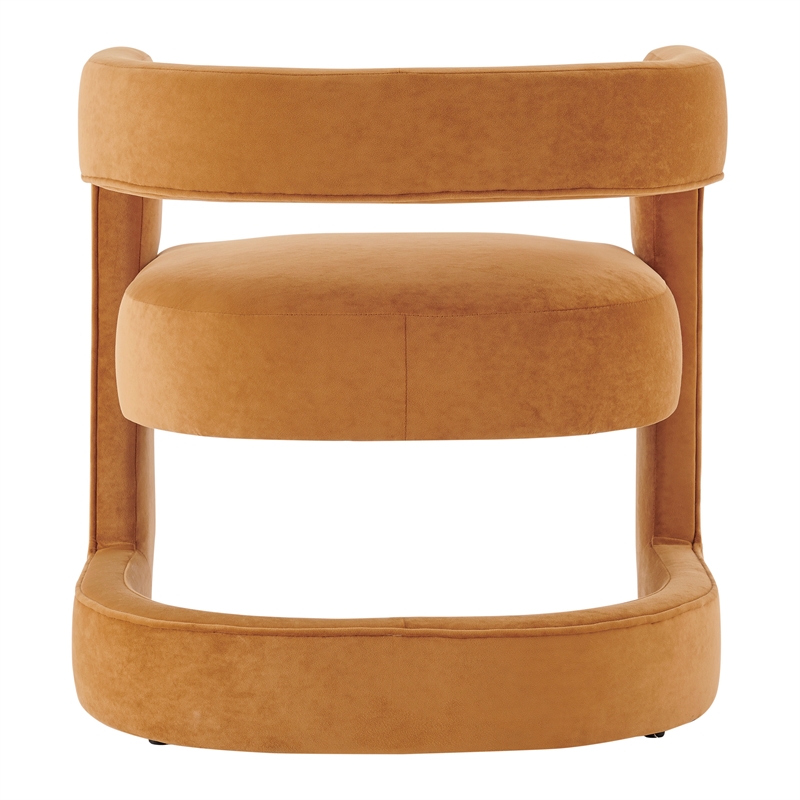 New Pacific Direct Althea Velvet Accent Arm Chair in Dainty Caramel