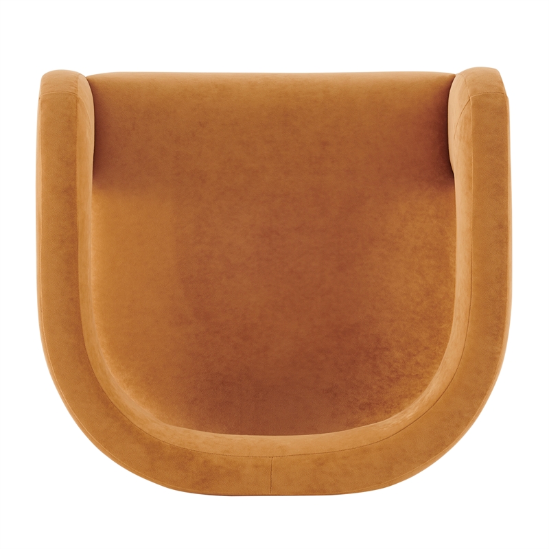 New Pacific Direct Althea Velvet Accent Arm Chair in Dainty Caramel