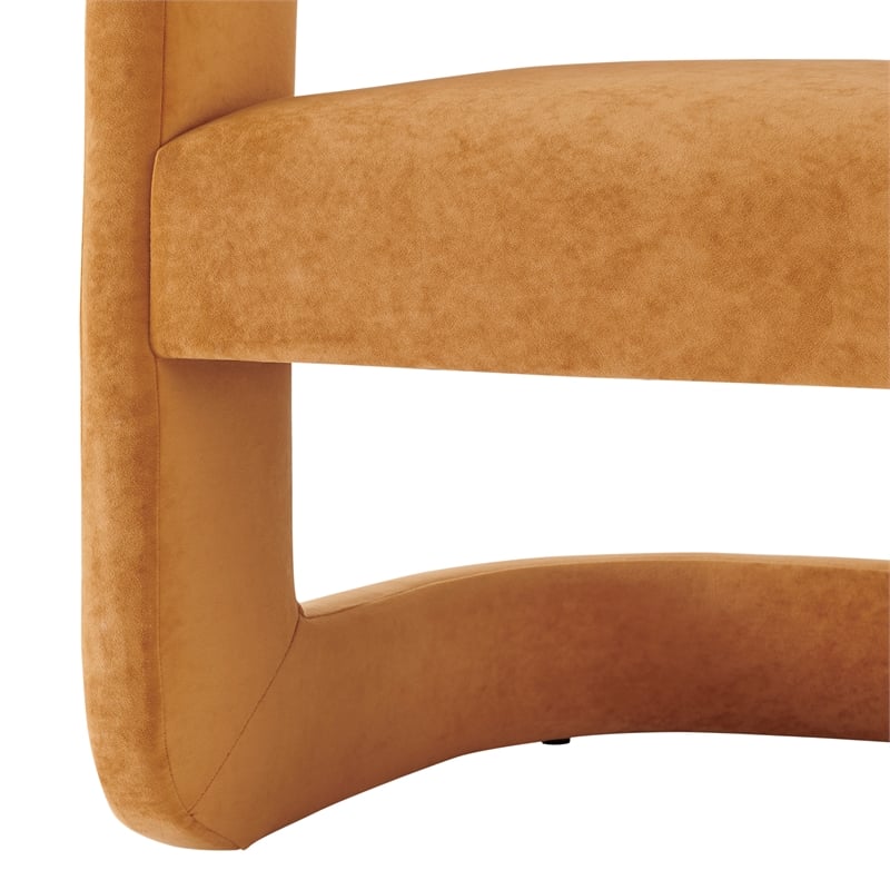 New Pacific Direct Althea Velvet Accent Arm Chair in Dainty Caramel