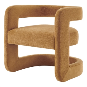 New Pacific Direct Althea Velvet Accent Arm Chair in Dainty Caramel