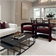 NPD Furniture Althea Velvet Accent Arm Chair in Dainty Maroon
