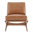 NPD Furniture Chandler Faux Leather Accent Chair in Borneo Chocolate