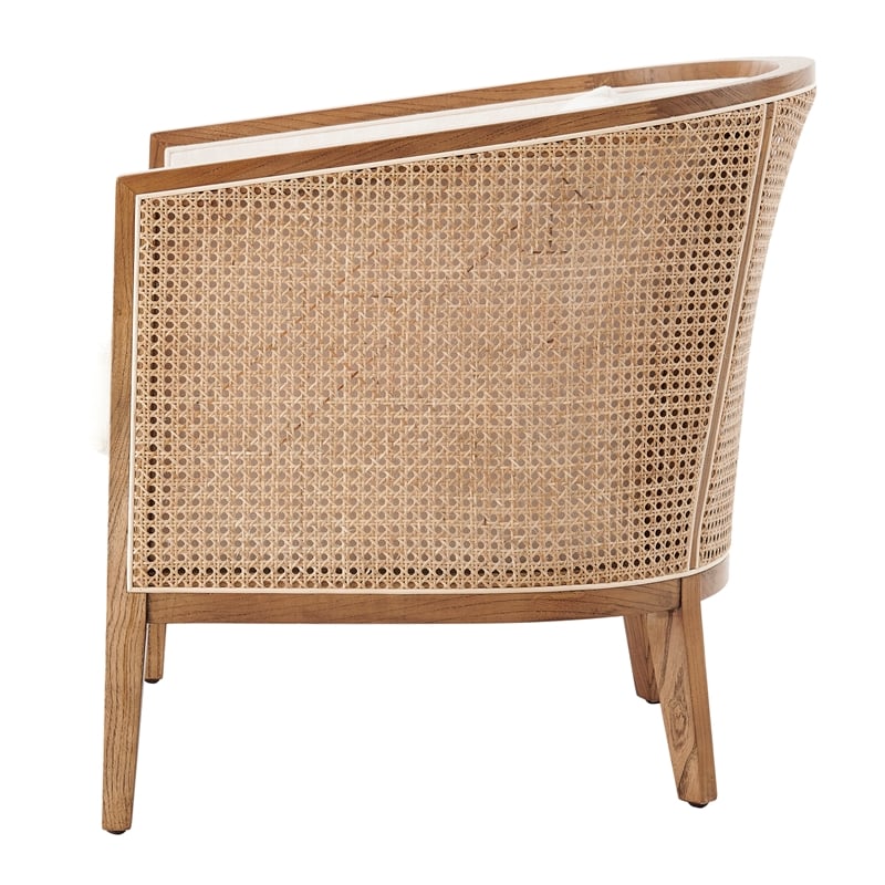 NPD Furniture Tillman Accent Arm Chair w/ Rattan in Nettlewood Leg Color
