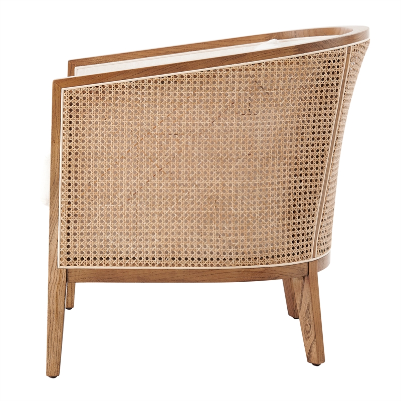 NPD Furniture Tillman Accent Arm Chair w/ Rattan in Nettlewood Leg Color