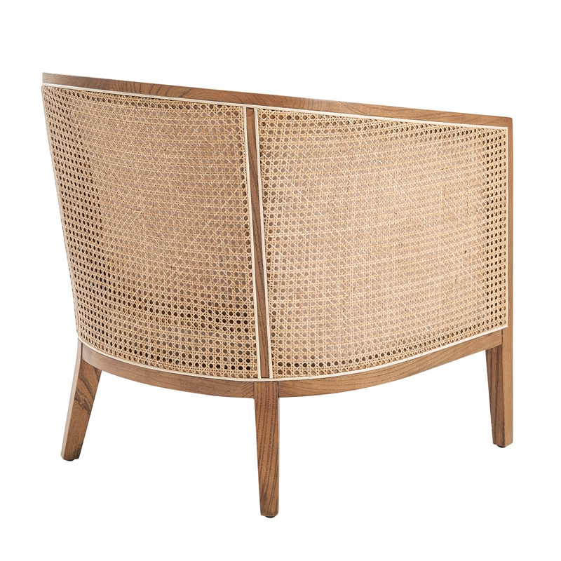 NPD Furniture Tillman Accent Arm Chair w/ Rattan in Nettlewood Leg Color