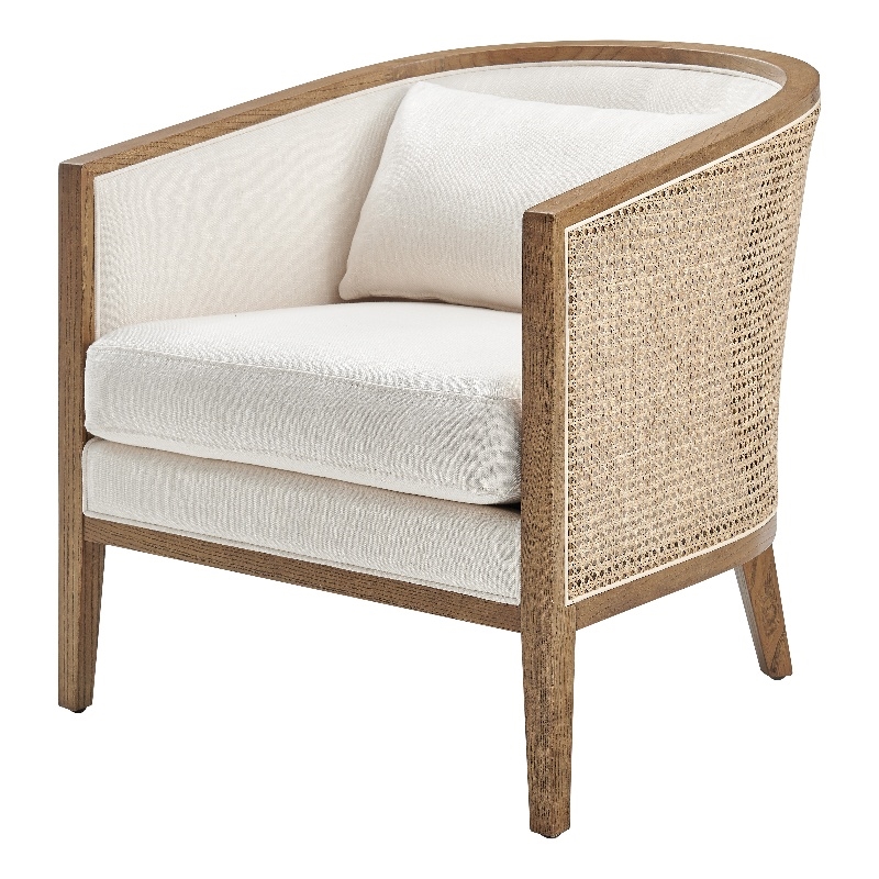 NPD Furniture Tillman Accent Arm Chair w/ Rattan in Nettlewood Leg Color