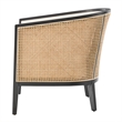 NPD Furniture Tillman Accent Arm Chair w/ Rattan in Black Leg Color
