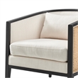 NPD Furniture Tillman Accent Arm Chair w/ Rattan in Black Leg Color