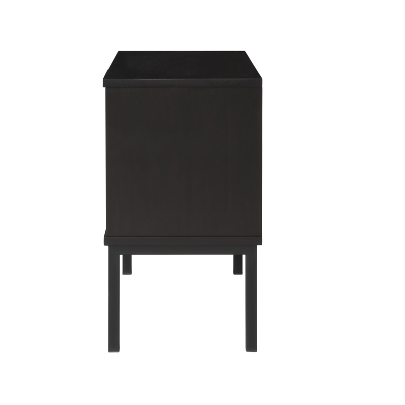 NPD Furniture Caine Rattan Nightstand/ Side Table in Black