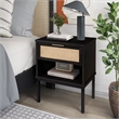 NPD Furniture Caine Rattan Nightstand/ Side Table in Black
