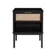 NPD Furniture Caine Rattan Nightstand/ Side Table in Black