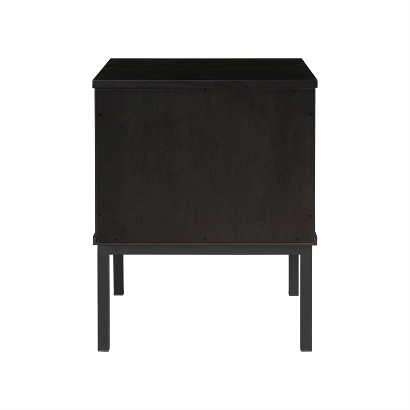 NPD Furniture Caine Rattan Nightstand/ Side Table in Black