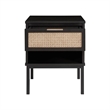 NPD Furniture Caine Rattan Nightstand/ Side Table in Black