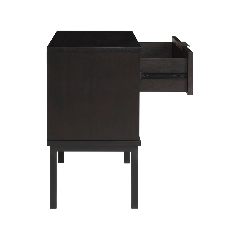 NPD Furniture Caine Rattan Nightstand/ Side Table in Black