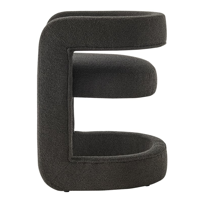 NPD Furniture Althea Fabric Dining Side Chair in Palladian Charcoal