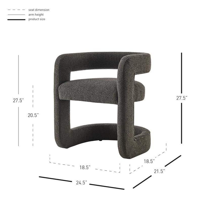 NPD Furniture Althea Fabric Dining Side Chair in Palladian Charcoal