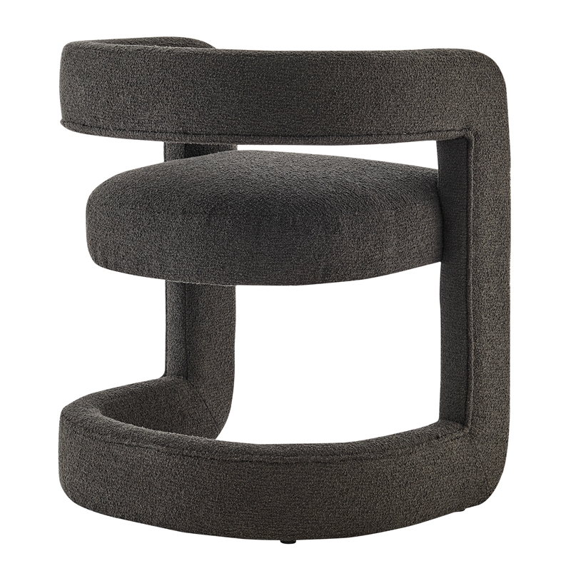 NPD Furniture Althea Fabric Dining Side Chair in Palladian Charcoal